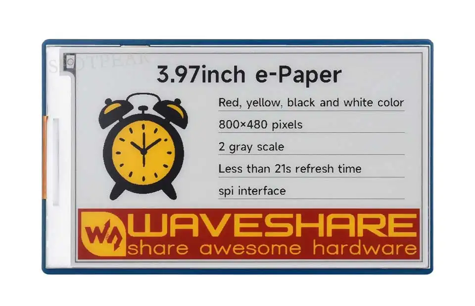 Enlace de papel electrónico (G) de 3,97 pulgadas, rojo, amarillo, negro, blanco de cuatro colores 800x480 para Raspberry Pi/Arduino / Jetson / STM32 /ESP32 - imagen 5