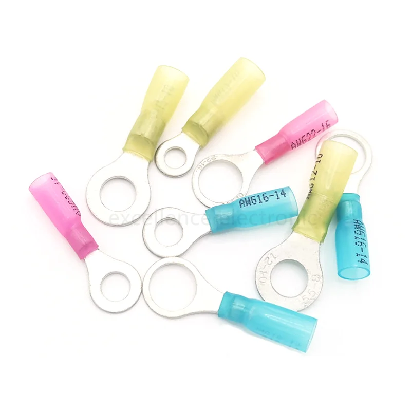 Terminal prensado en frío preaislado, Terminal Circular termorretráctil impermeable, enchufe macho y hembra, resorte de cableado rápido, 20 piezas RV - imagen 3