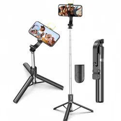 Trípode Selfie con Luz Ajustable y Mando Bluetooth para iPhone