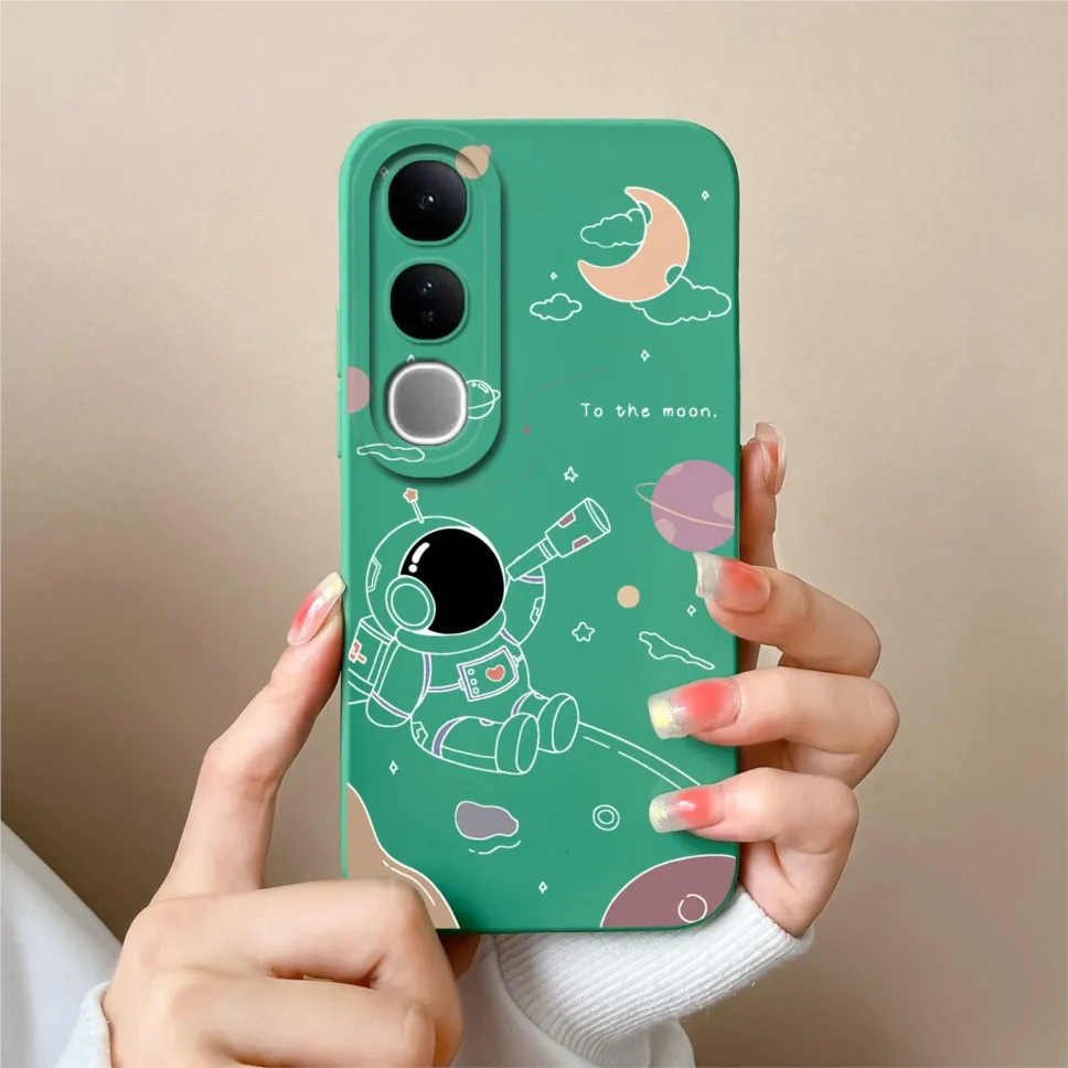 Para Vivo V50 Lite V50E Funda de teléfono lindo astronauta dibujos animados suave suave Funda de silicona líquida para Vivo V 50 Funda de alta calidad Coque - imagen 5