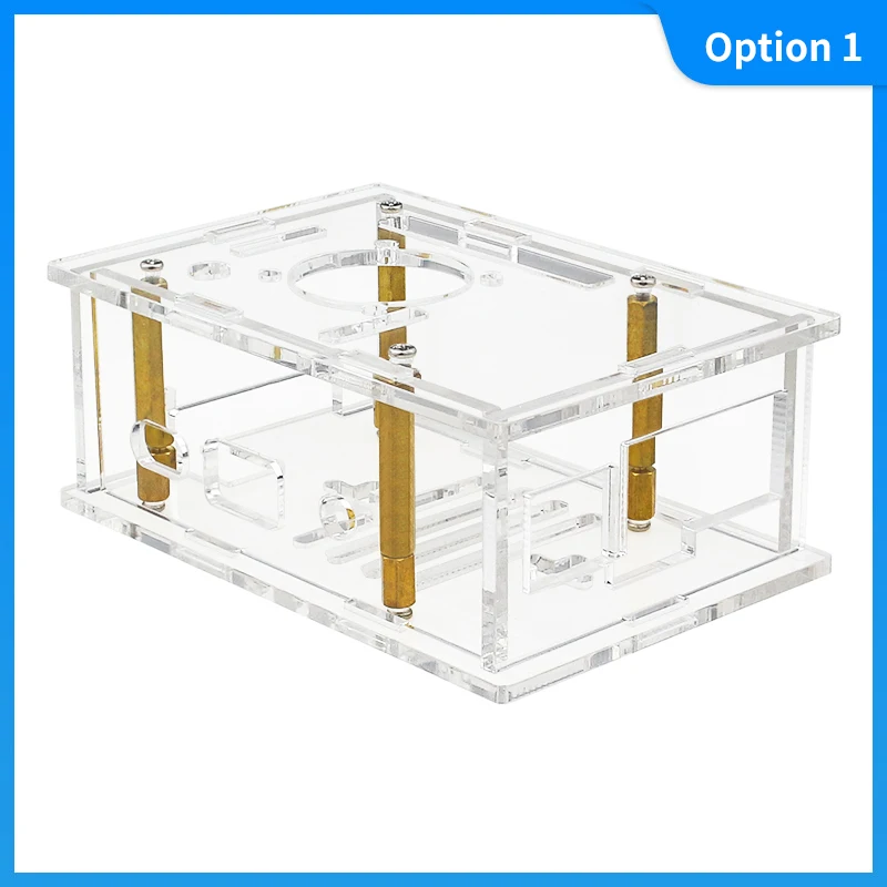 Carcasa protectora transparente de acrílico Orange Pi 4A con disipadores de calor de ventilador de refrigeración para Orange Pi 4A opcional - imagen 5