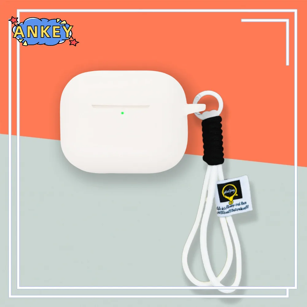 Fundas de silicona para OnePlus Nord Buds 3r con gancho, funda protectora a prueba de golpes para auriculares inalámbricos con cuerda tejida - imagen 4