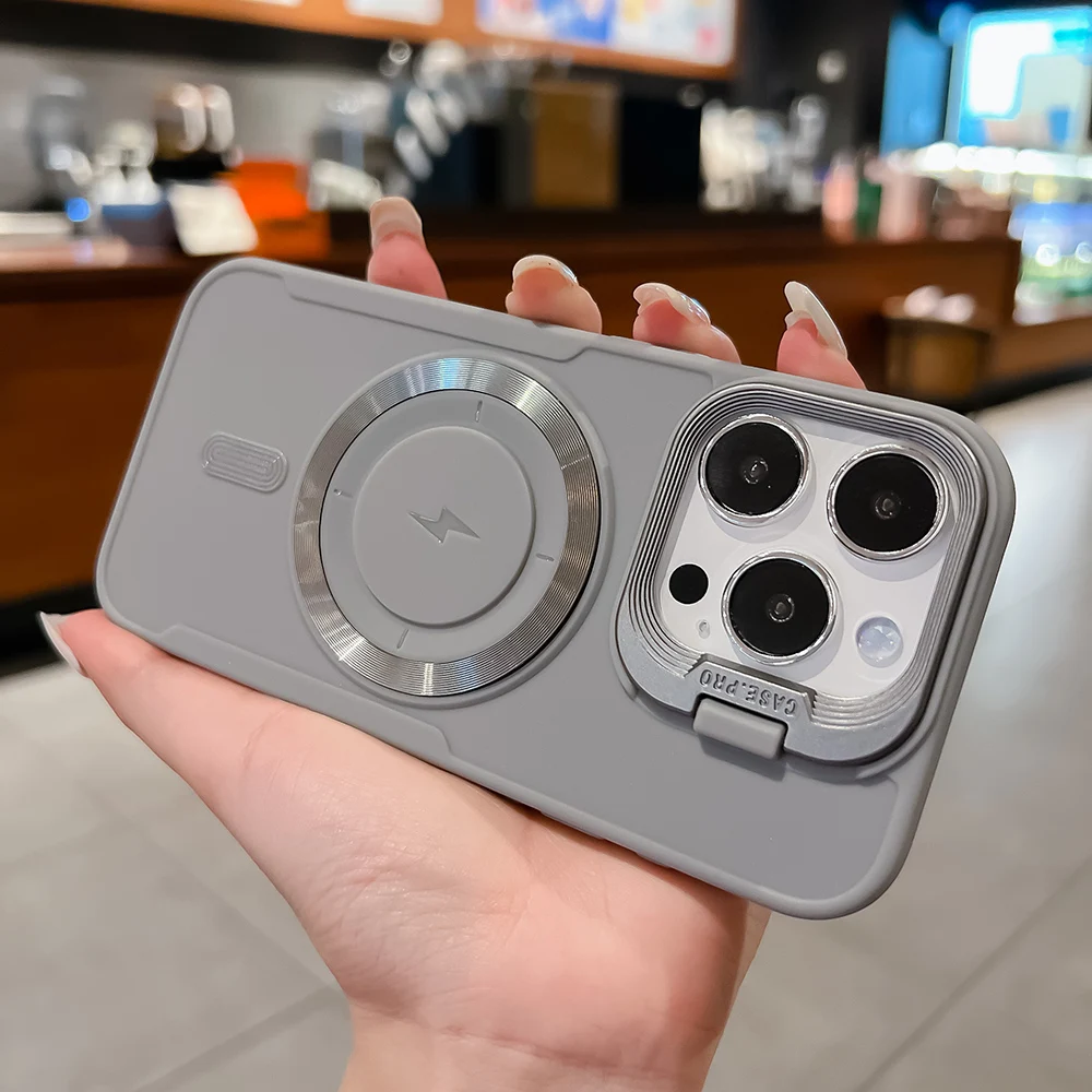 Para Magsafe funda de carga inalámbrica magnética para iPhone 16 15 14 13 12 11 Pro Max 17 Air 17Promax funda trasera de armadura de silicona suave - imagen 3