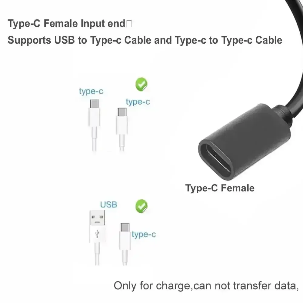 Cable de carga USB tipo C a CC 3,5mm x 1,35mm 5V con interruptor de encendido/apagado para Cable de alimentación USB HUB tira de luces LED linterna, altavoz - imagen 4