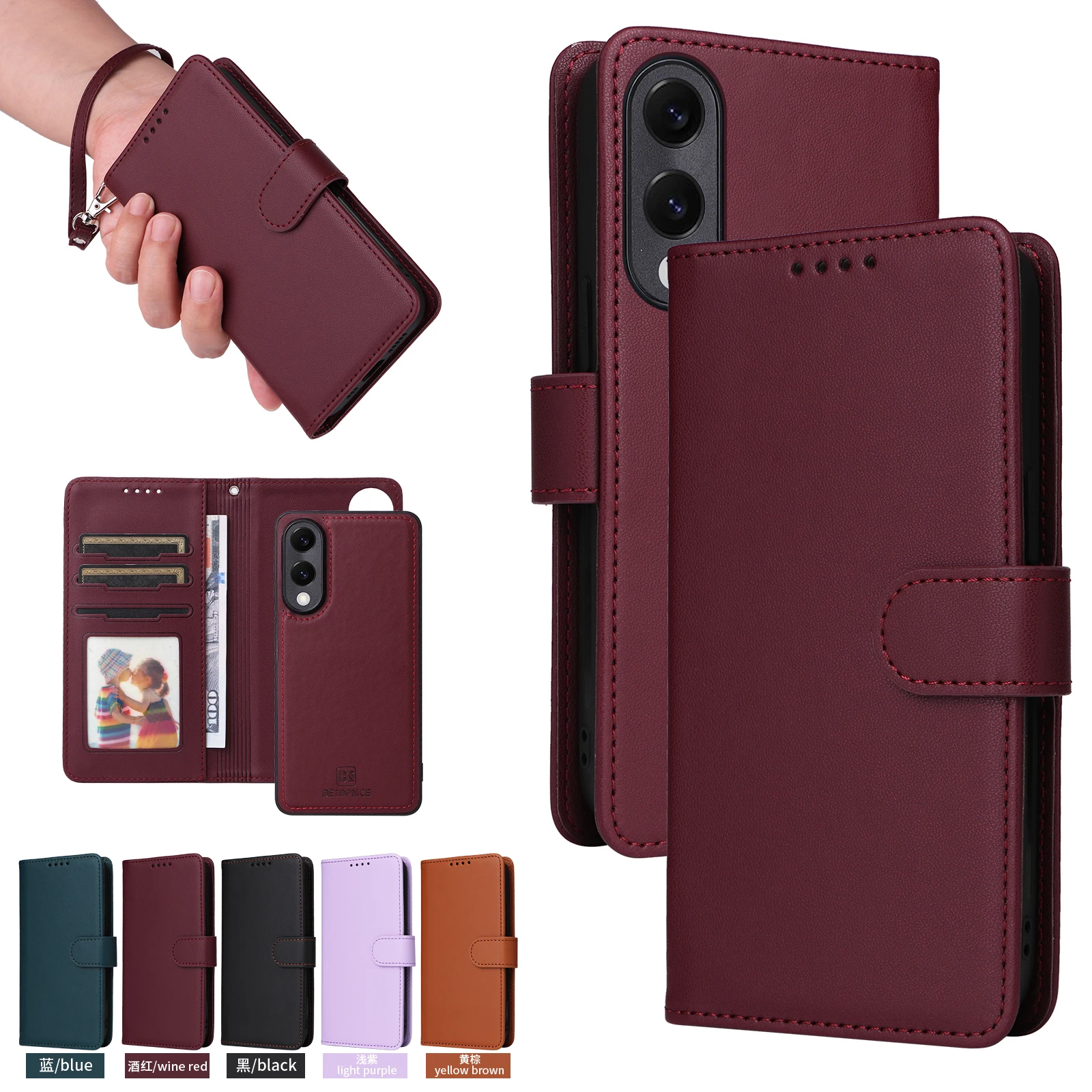 Funda magnética tipo billetera extraíble 2 en 1 para Samsung S25 Ultra S24 Plus S23 S22 A56 A36 A26 A06 A15 A25 A35 A55 Funda de cuero con tapa
