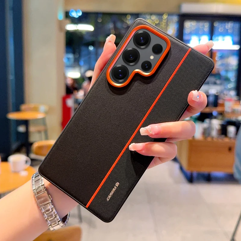 Para Samsung Galaxy S25 S24 Ultra Plus funda de moda de cuero PU funda protectora trasera para Samsung S25 borde carcasa de teléfono - imagen 4