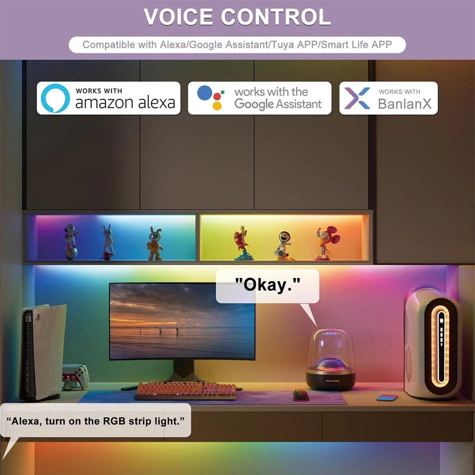 Controlador LED de música SP548E WiFi + Bluetooth para WS2812 WS2811 direccionable Pixel RGB LED Strip Alexa Control de aplicación de voz inteligente - imagen 4