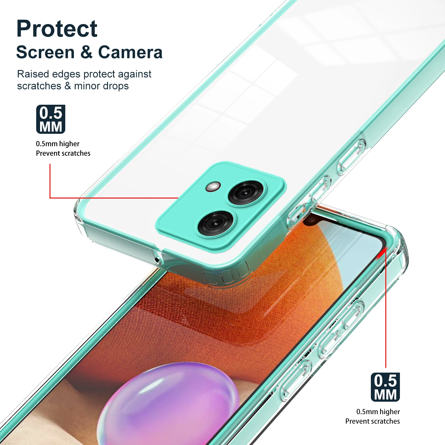 Para Motorola Moto G84 G54 funda dura de PC + TPU 3 en 1 funda protectora trasera transparente fundas de teléfono para Motorola Moto Edge 40 Neo - imagen 2
