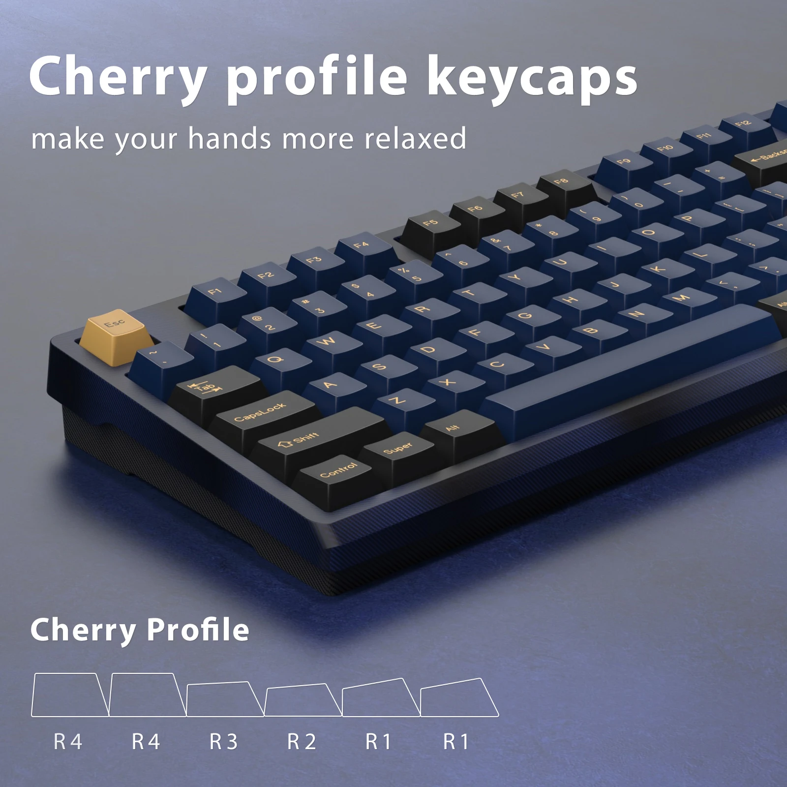 KBDiy-teclas PBT GMK personalizadas, teclas de doble disparo, azul samurái, para juego de teclado mecánico, perfil Cherry, ISO 7U, 176 teclas - imagen 2