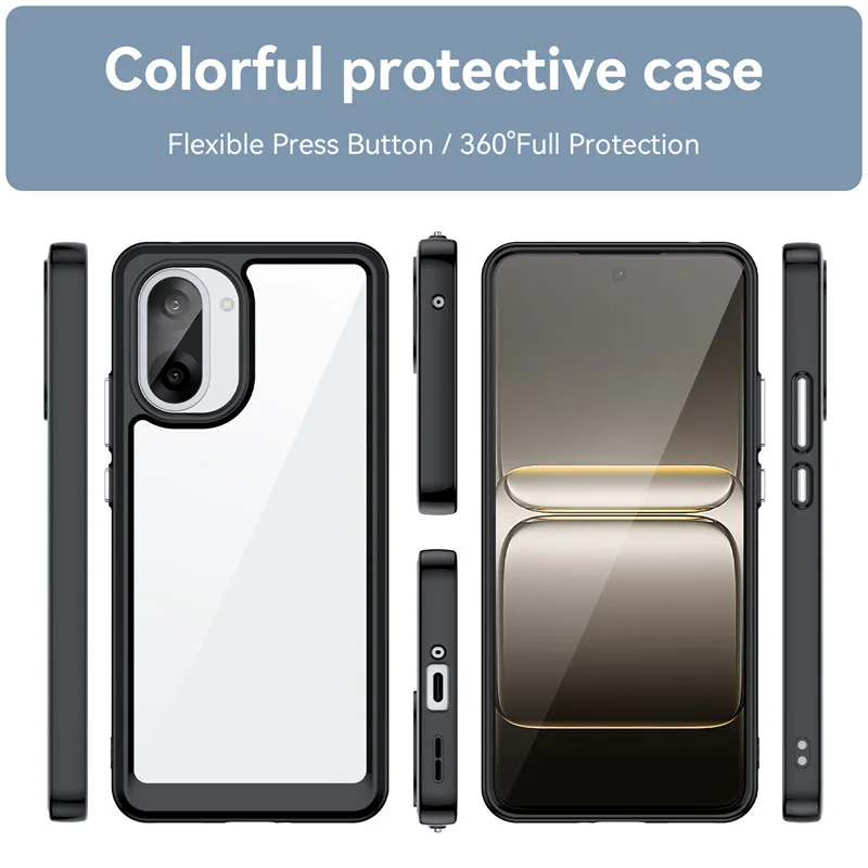 Para Oneplus Nord CE5 funda Oneplus Nord CE5 cubierta TPU borde acrílico plano posterior parachoques fundas protectoras para teléfono Oneplus Ace 5 Racing - imagen 2