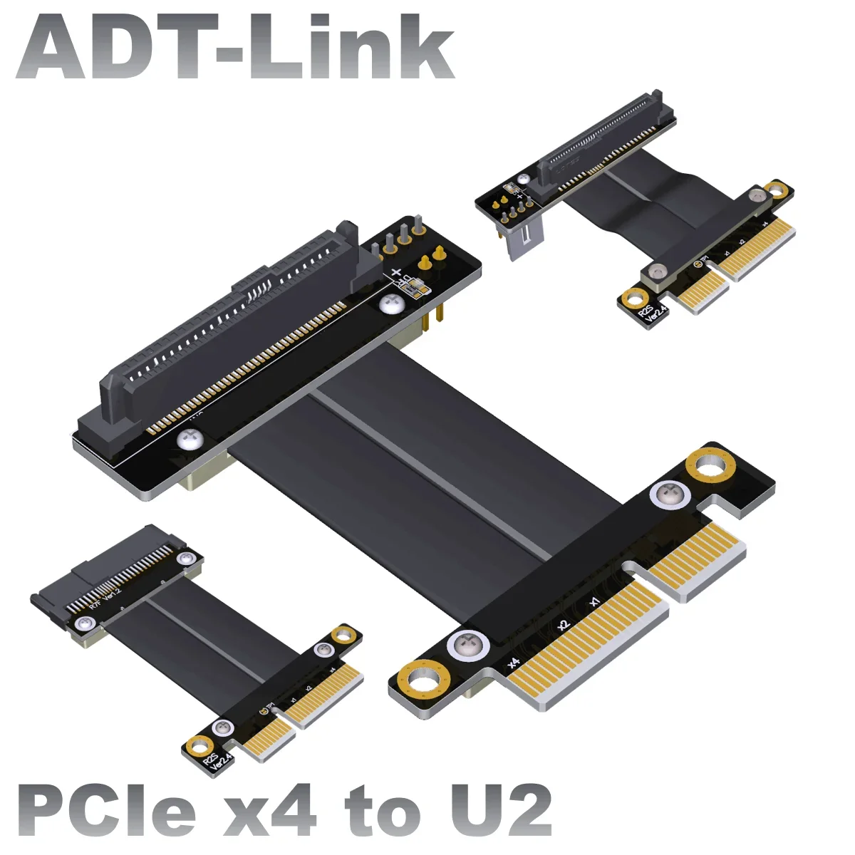ADT-Link U.2 interfaz PCIe 3,0 x4 a U.2 NVME SSD Cable de extensión SFF-8639 NVMe PCI-Express 4x U.2 tarjeta elevadora de alta velocidad 32Gbps - imagen 2