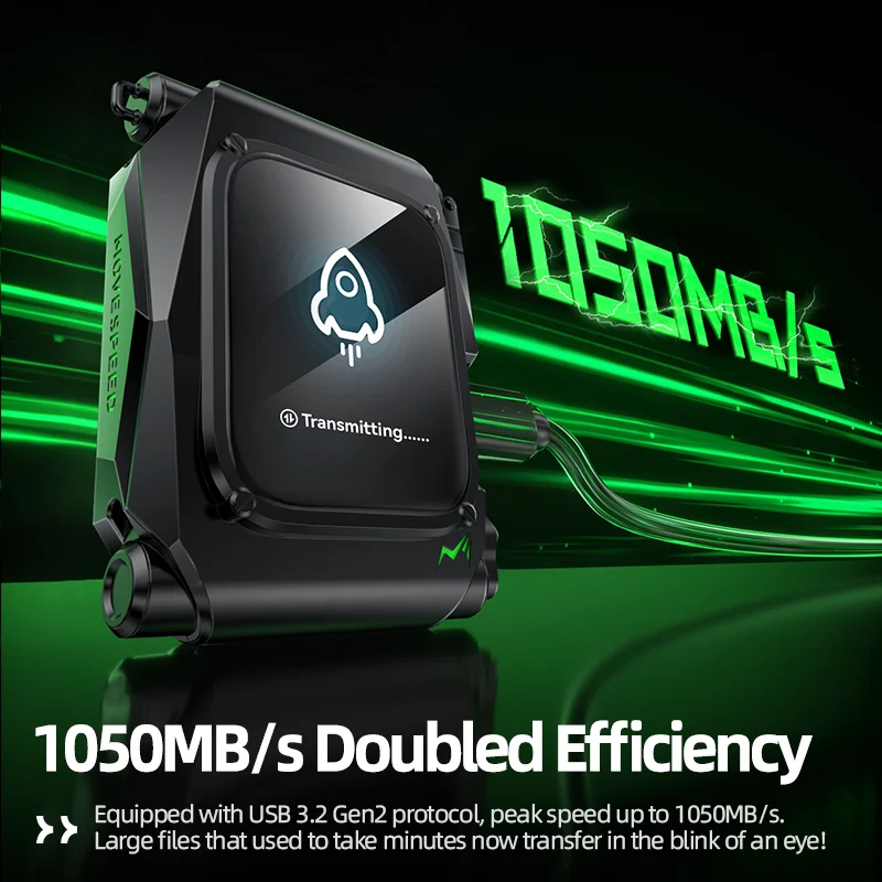 MOVESPEED ST10 1050 MB/s SSD portátil 2TB 1T cifrado táctil USB3.2 Gen2 tipo C disco duro externo para iPhone 15/16 PS4 PS5 PC - imagen 5