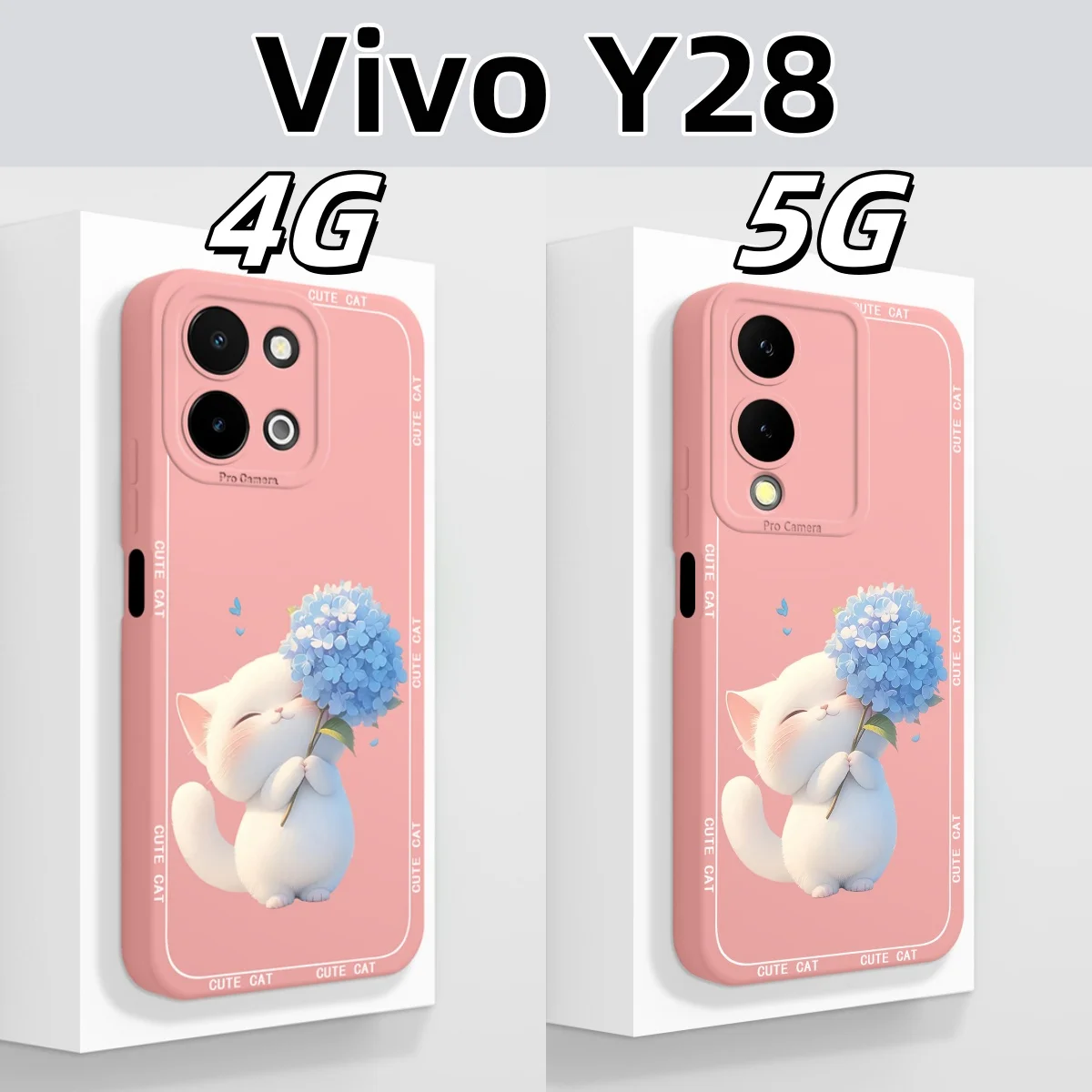 Para Vivo Y28 Y28S funda mariposa rosa suave Premium cubierta de teléfono de silicona líquida para Vivo Y 28 4G 5G parachoques protector anticaída - imagen 2