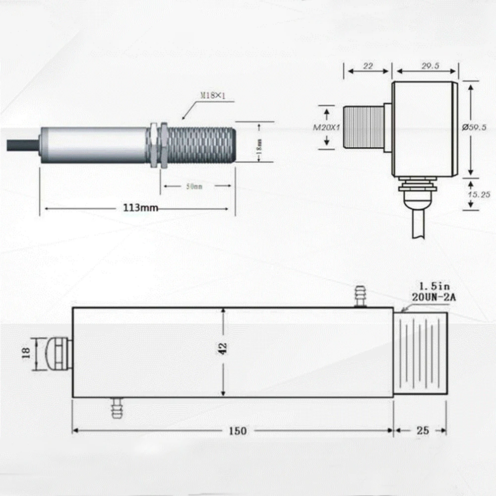 Transmisor de termómetro infrarrojo Industrial, Sensor de sonda de alta temperatura en línea sin contacto de acero inoxidable, salida de 4-20ma - imagen 3