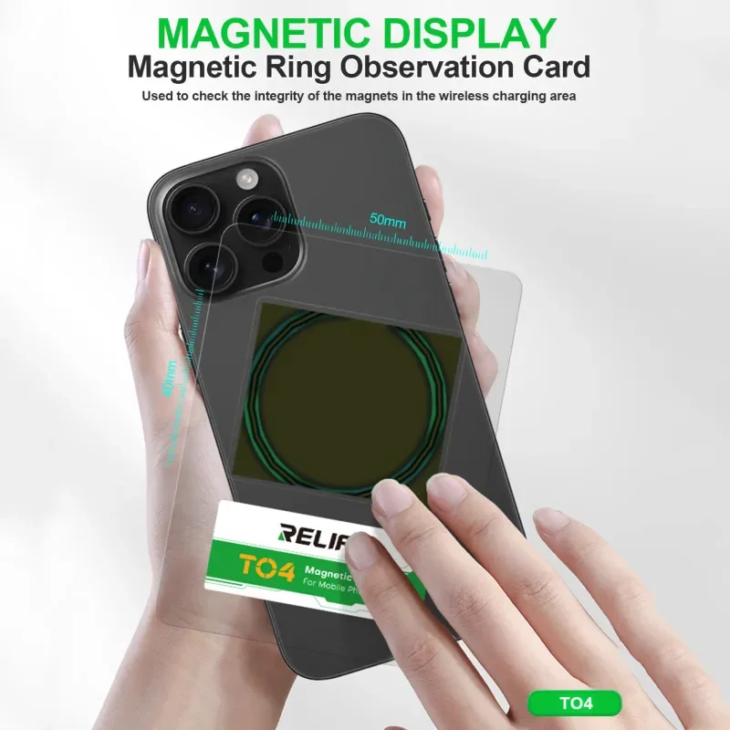 Tarjeta magnética RELIFE TO4 para reparación de teléfonos móviles, prueba no destructiva, área de carga ilimitada, herramienta de detección magnética Visible - imagen 2