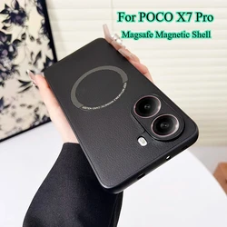 Carcasa Cuero Magnética MagSafe POCO X7 Pro con Carga Inalámbrica