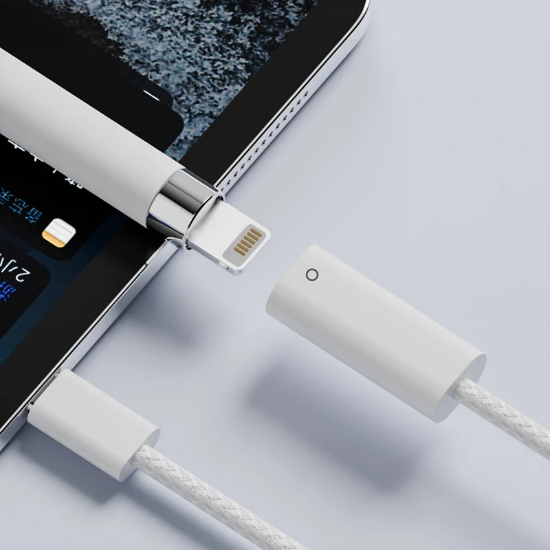 Cable de carga USB tipo C macho a hembra, 1M, Bluetooth, para Apple Pencil, 1a generación, Ipad, PC, tableta, bolígrafo, solo fuente de alimentación - imagen 4