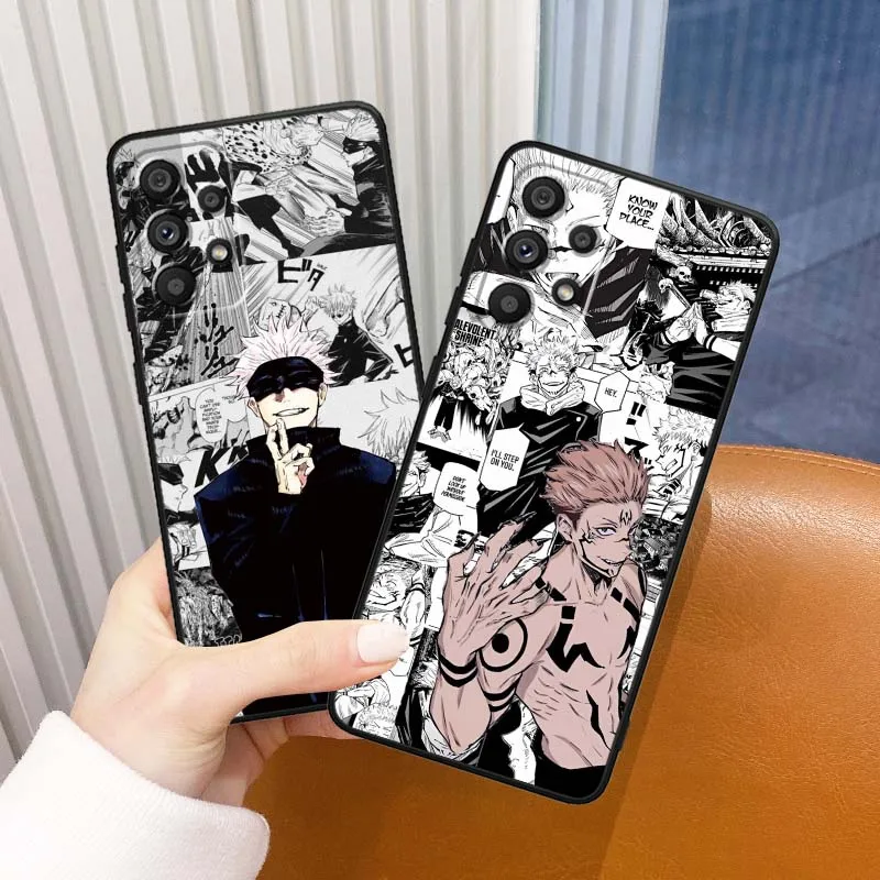 Gojou Satoru Art Cover para Samsung Galaxy A54 A55 A56 A70 A71 A72 A73 J4 J6 M02 M11 M12 5G funda de teléfono negra - imagen 2