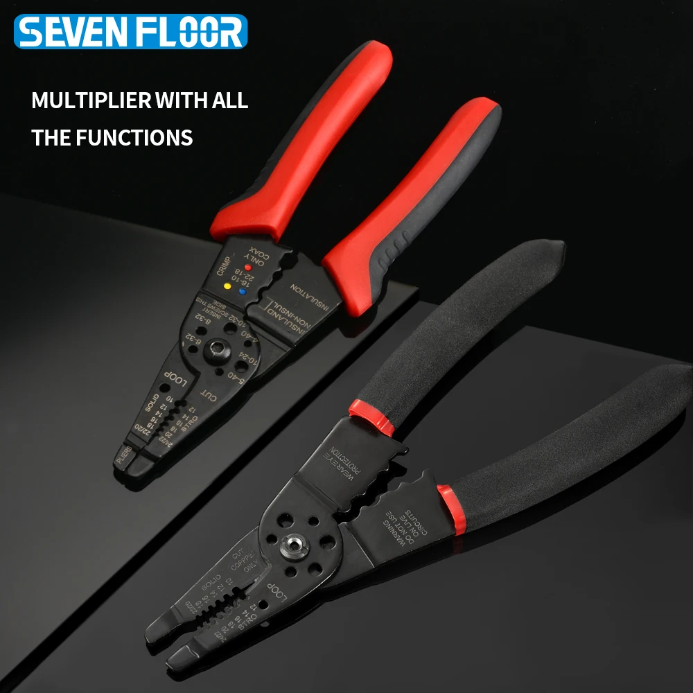 Herramienta multifuncional especial: corte de cables y tornillos, pelado de cables y prensado para uso amplio rango