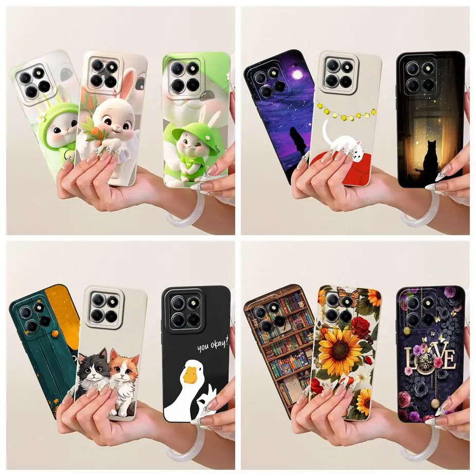 Para Honor X8 5G funda VNE-N41 lindo conejo cubierta de dibujos animados a prueba de golpes funda de teléfono para Honor X6 X8 4G HonorX6 HonorX8 Fundas suaves bolsas