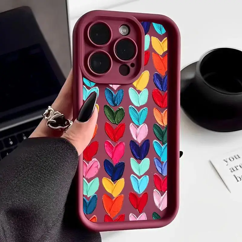 Funda de teléfono con forma de corazón de amor para OPPO Reno 10 5G 11 12 Pro 12F 8T 6 8 A3 Pro 7 4G 5 6 Lite A60 A78 A58 A77 A57 A98 A38 A17 - imagen 3