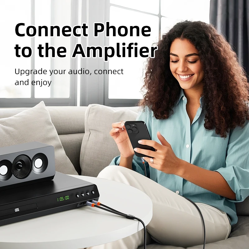 CABLETIME 3,5 mm a doble 6,5 mm TRS Cable de audio Adaptador auxiliar 6,5 Jack a Estéreo 3,5 Jack Cable para IPhone PC Mezclador de tarjeta de sonido - imagen 4