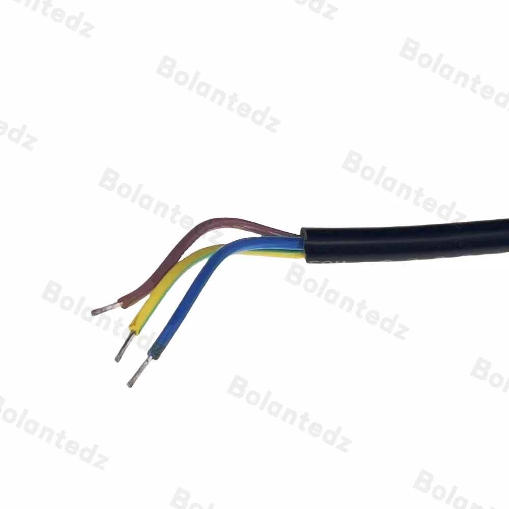 Bolantedz 1,5 M Cable de alimentación con enchufe europeo 16A Cable semiacabado de cola desnuda estándar europeo Cable de alimentación de cobre cuadrado de 3 pines 0,75 - imagen 3