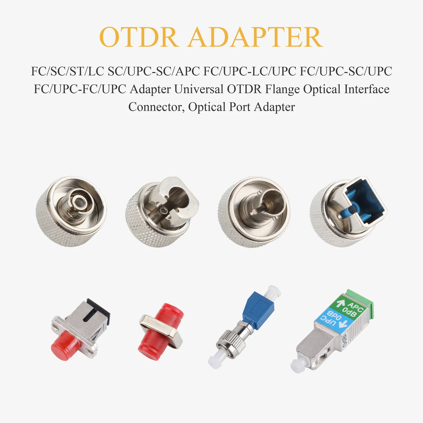 Kit de adaptador OTDR de 8 Uds., conectores de fibra óptica SC/FC/ST/LC con funda, baja pérdida de señal para pruebas/mantenimiento de red OTDR confiable - imagen 3