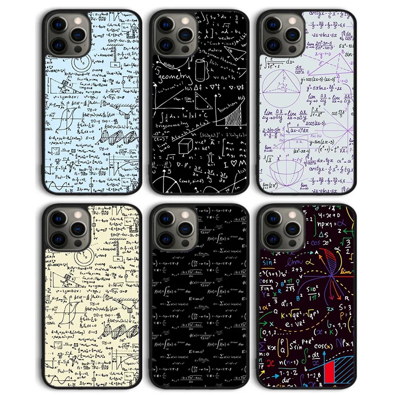 Funda trasera divertida para teléfono con ecuaciones de formulas matemáticas para iPhone 17 Air 16 15 14 13 11 12 Pro Max Plus