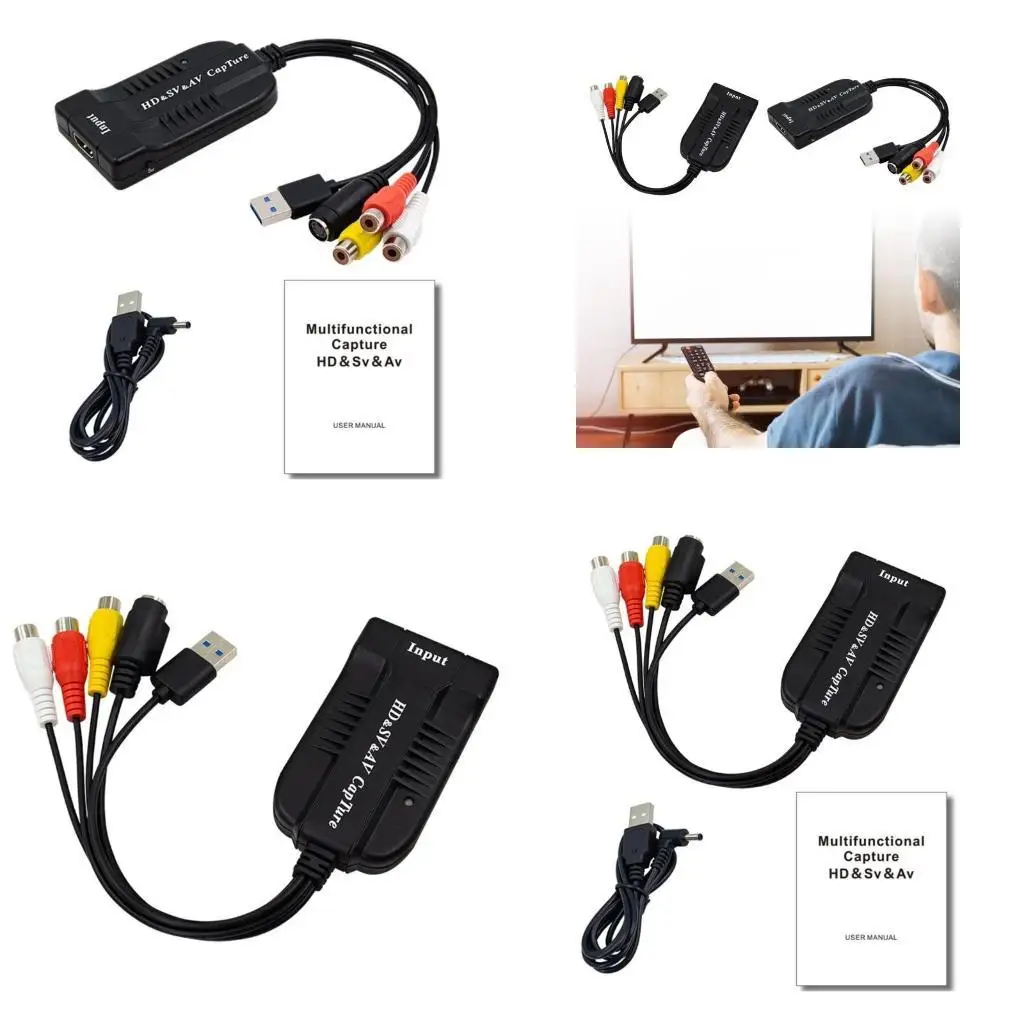 Tarjeta captura vídeo USB Y1UB multifuncional para entrada resolución 4k30hz salida 1080p 30hz para vídeo nítido.