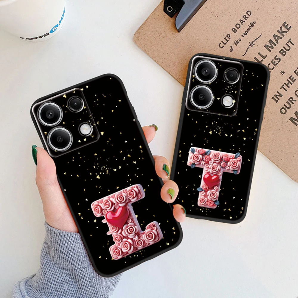 Funda de teléfono para Xiaomi Redmi Note 13 Pro 4G, funda para niñas Note13 Pro, protección con corazón, amor, rosa, letras artísticas, Día de San Valentín - imagen 3