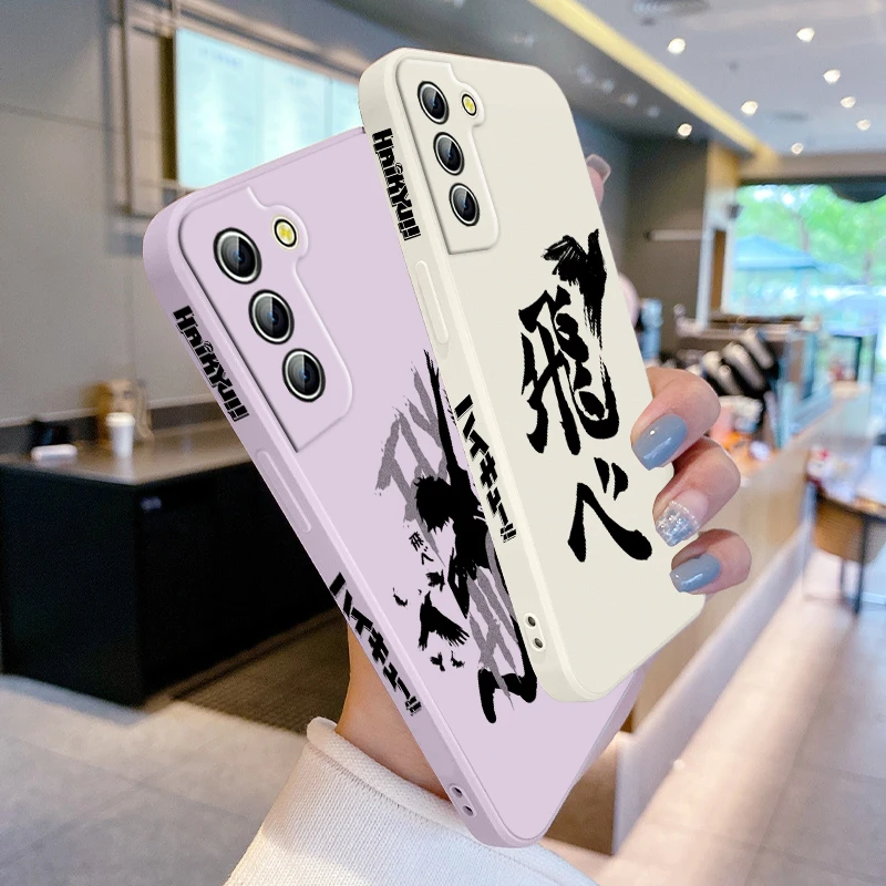 Funda de teléfono con logotipo de Anime haikyuu para Samsung Galaxy S24, S23, S22, S21, S20 Pro, FE Plus, Ultra Liquid Left Rope Cover - imagen 3