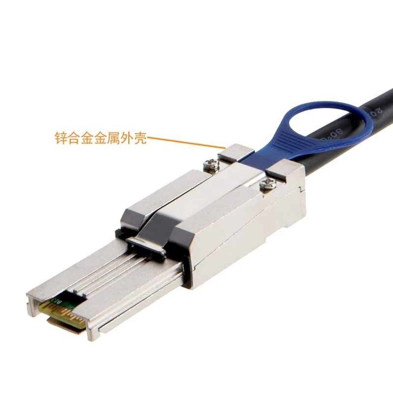 Cable de datos adaptador divisor de disco duro SAS 3,0 Mini SAS 26 pines macho a 4 SATA 7 pines hembra, codo arriba y abajo, 1m, 2m, SFF-8088 - imagen 2