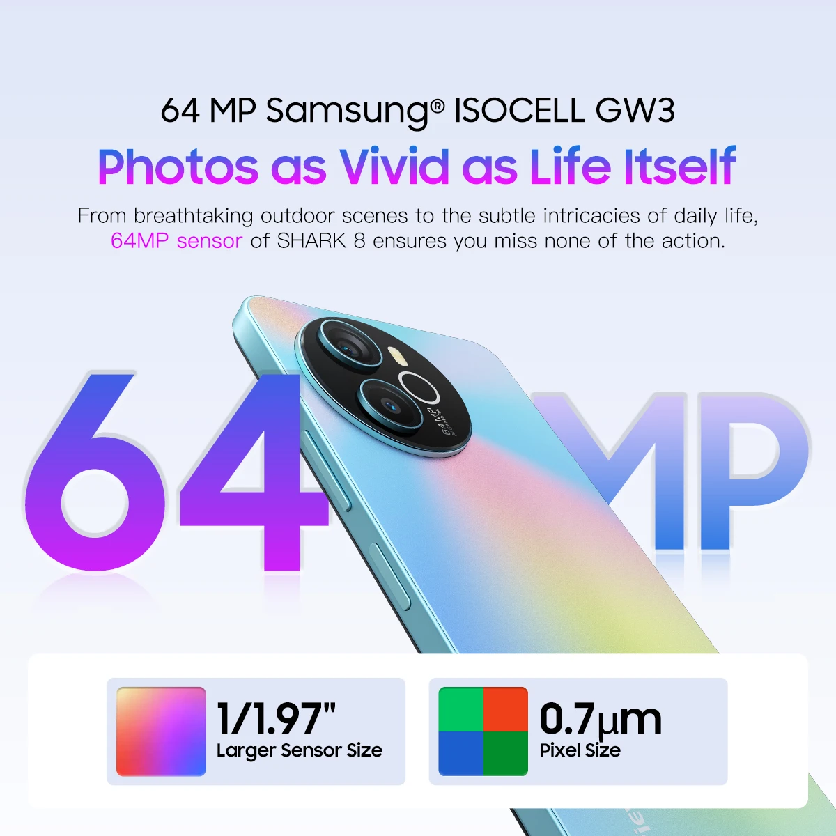 Blackview SHARK 8 Smartphone Android13 G99 teléfono móvil 6,78 ''120Hz 2,4 K pantalla 8GB + 8GB RAM, 128GB/256GB ROM 64MP teléfono móvil - imagen 5