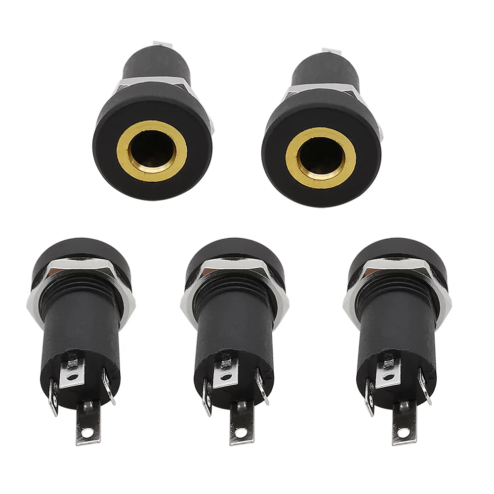 5/10 Uds PJ-392A 3,5mm 4 pines toma de Audio conector hembra para auriculares con tuercas 3,5mm 4 polos conector de montaje en Panel PJ392A