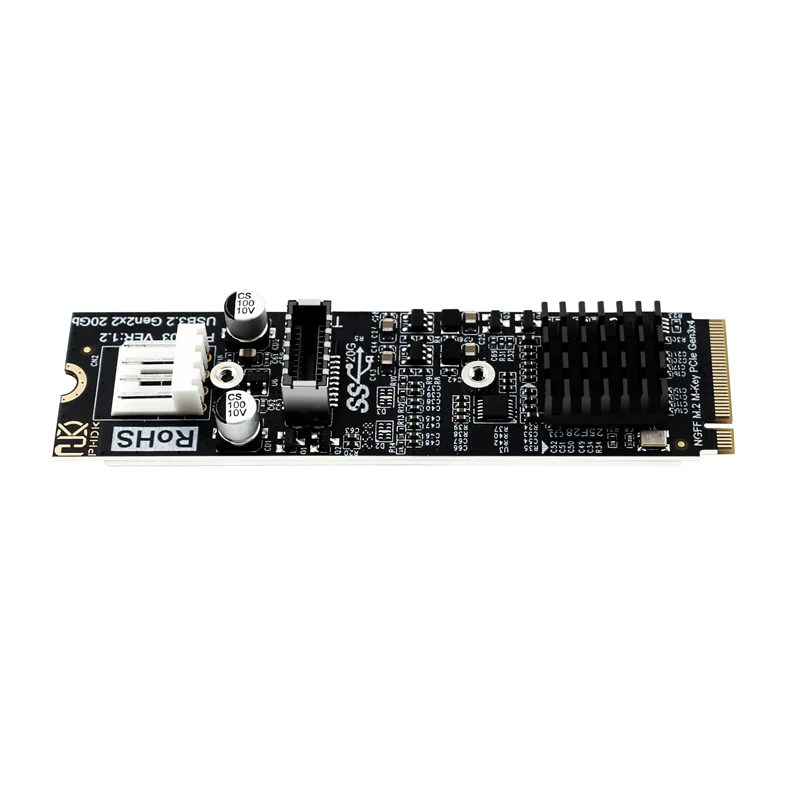NIEUWE M.2 naar TYPE-E Adapter 20Gbps Hoge Snelheid M2 PCIE NVME naar TYPE E Uitbreidingskaart Riser Type E voor Voorpanel USB-C voor Desktop - imagen 2