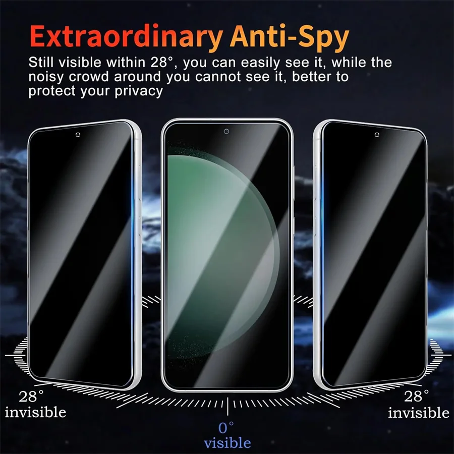 Película protectora de pantalla de privacidad para Samsung Galaxy S21 S22 S23 S24 S25 Plus, vidrio templado protector antiespía Ultra Edge, 2 uds. - imagen 5