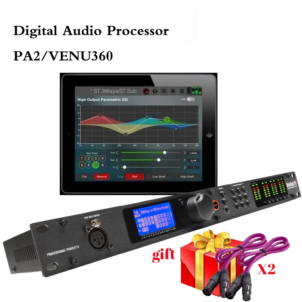 Procesador de Audio PA2/VENU360 de 2 entradas y 6 salidas, Software Original, estante de controlador de Audio profesional, procesador de Audio de altavoz profesional - imagen 2