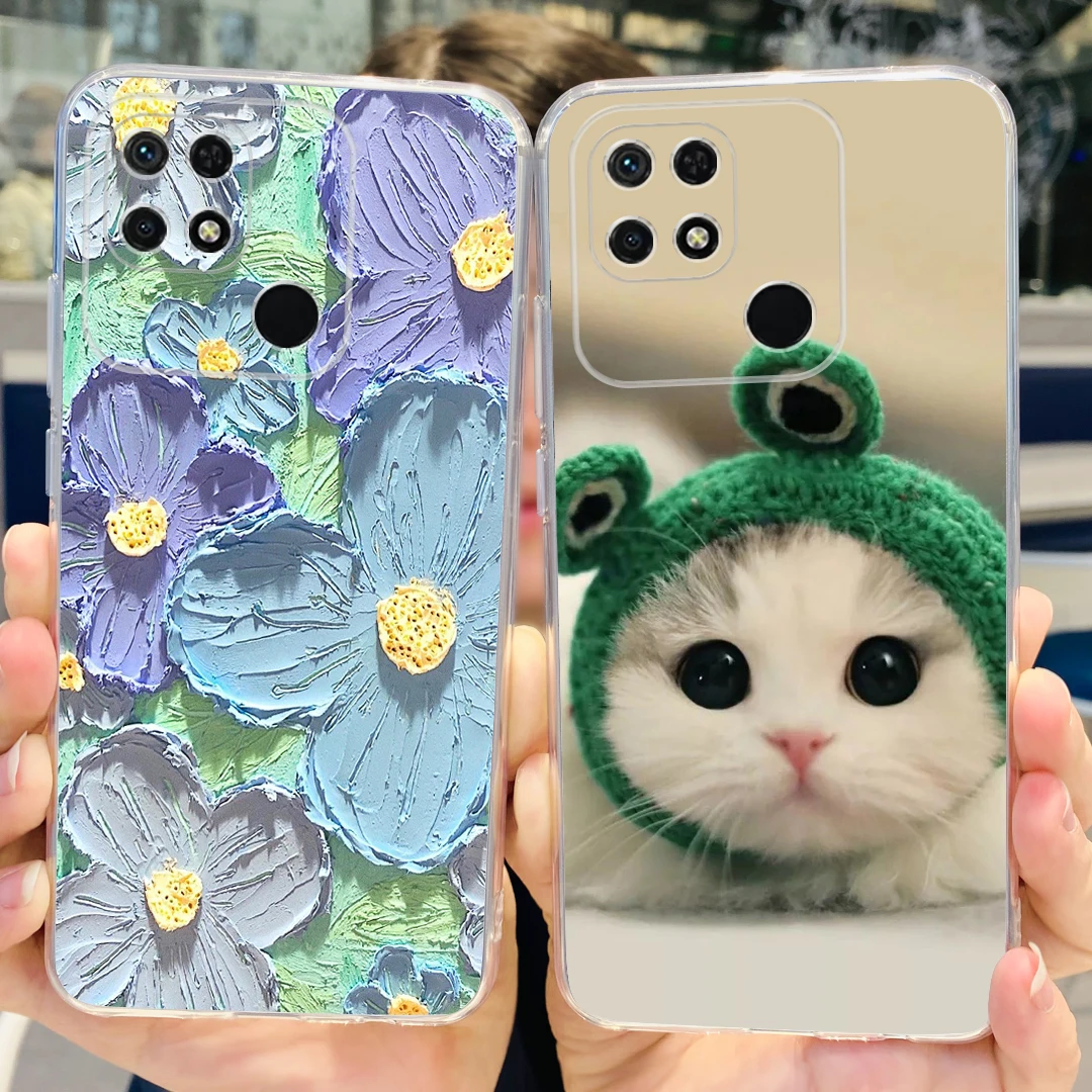 Para Xiaomi Redmi 10C funda Redmi 10A cubierta pintada colorida funda de teléfono de silicona suave para Xiaomi Redmi 10C 10 C Redmi10 contraportada - imagen 2