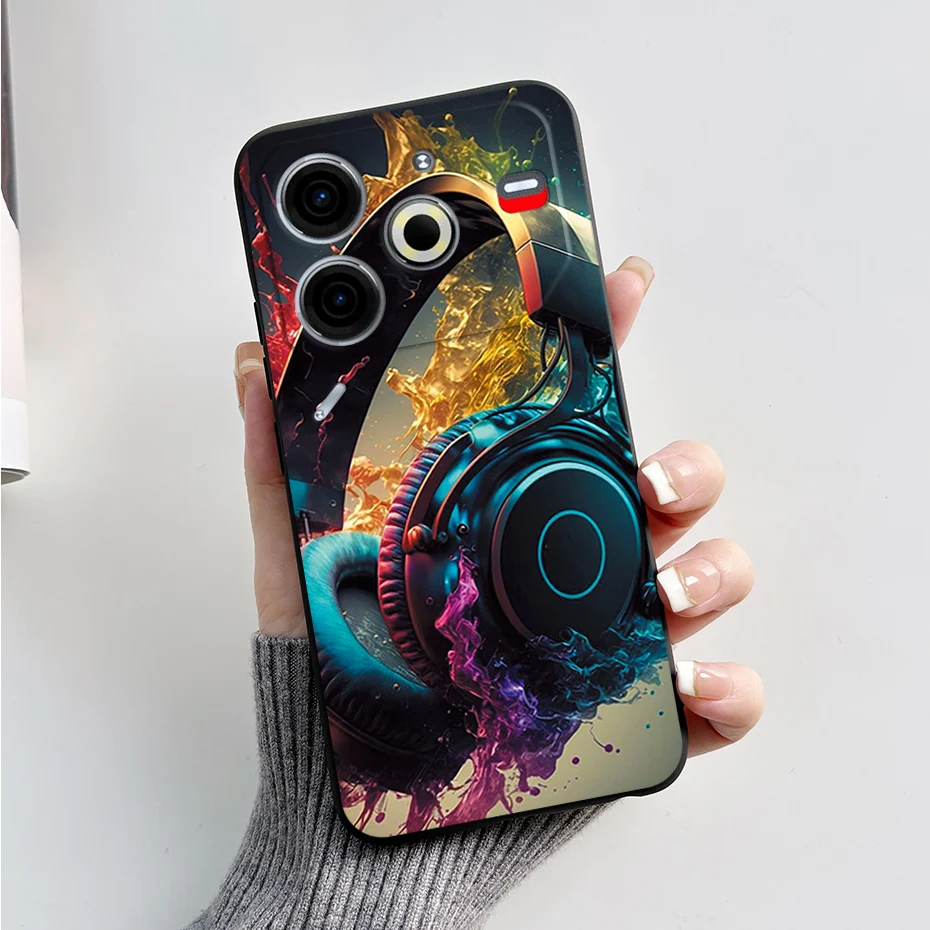 Funda trasera de silicona para Tecno Pova 6 Neo, carcasa suave con diseño elegante, color negro, 6,78 pulgadas - imagen 3