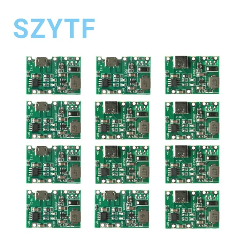 Módulo de batería 18650 de 1-50 piezas: 3,7 V/4,2 V, compatible con 5 V a 9 V, carga, refuerzo, descarga, salida ajustable de 2 A