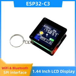 Miniadornos de escritorio ESP32 C3, pantalla LCD de 1,44 pulgadas, WiFi y BT, colgante de mano LVGL ST7735, controlador SPI, interfaz