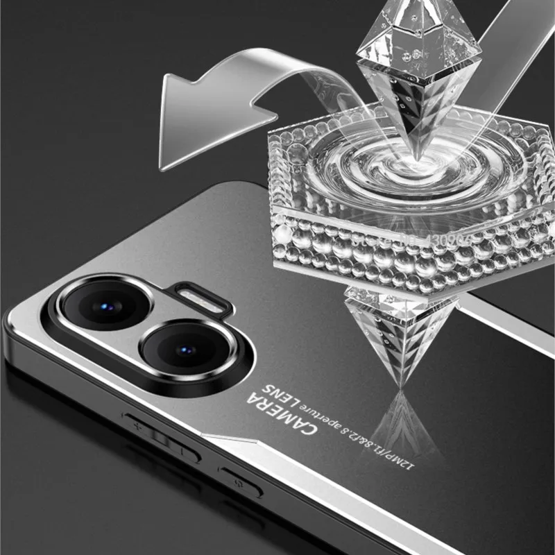 Para Poco F7 funda Metal aluminio lente protectora escarcha prevenir huellas dactilares Metal + cubierta de TPU para Poco F7 - imagen 2