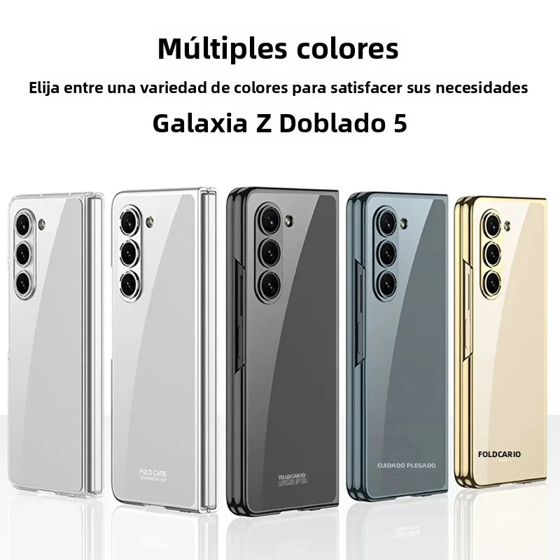 Para Samsung Galaxy Z Fold 7 Fold6 5 funda de lujo galvanizada transparente con vidrio templado plegable a prueba de golpes cubierta trasera dura - imagen 5