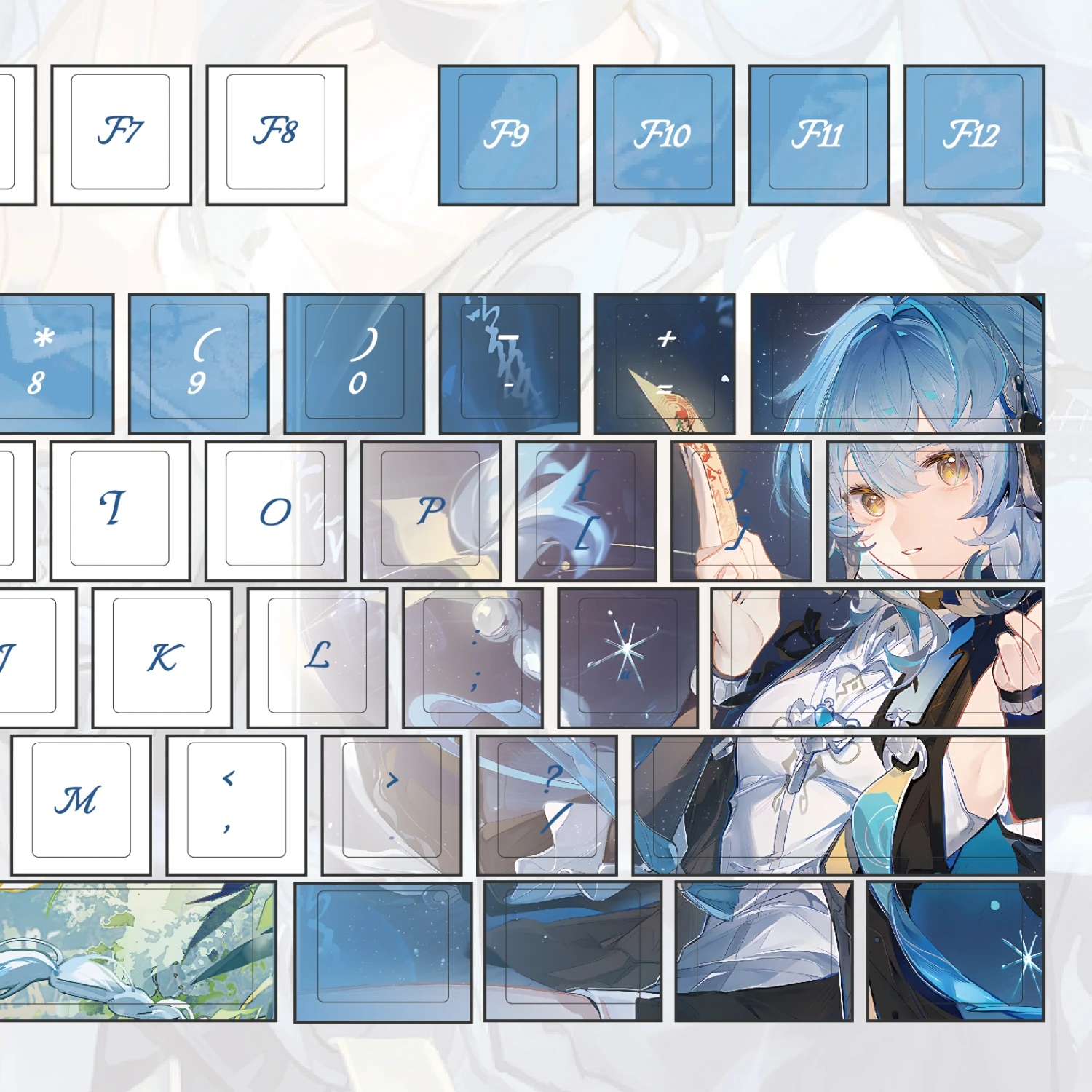 MAIMOOO Wuthering Waves Buling Keycaps Cherry Profile dibujos animados Anime juego Keycap PBT sublimación azul tapas de teclado mecánico - imagen 3