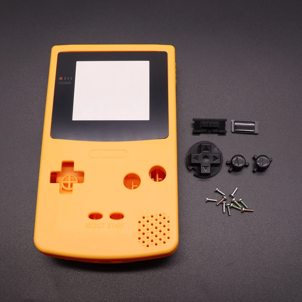 Carcasa de plástico para juegos, funda carcasa para Gameboy Color, carcasa de consola GBC con Kits de botones, pieza de etiqueta adhesiva de tornillo - imagen 5