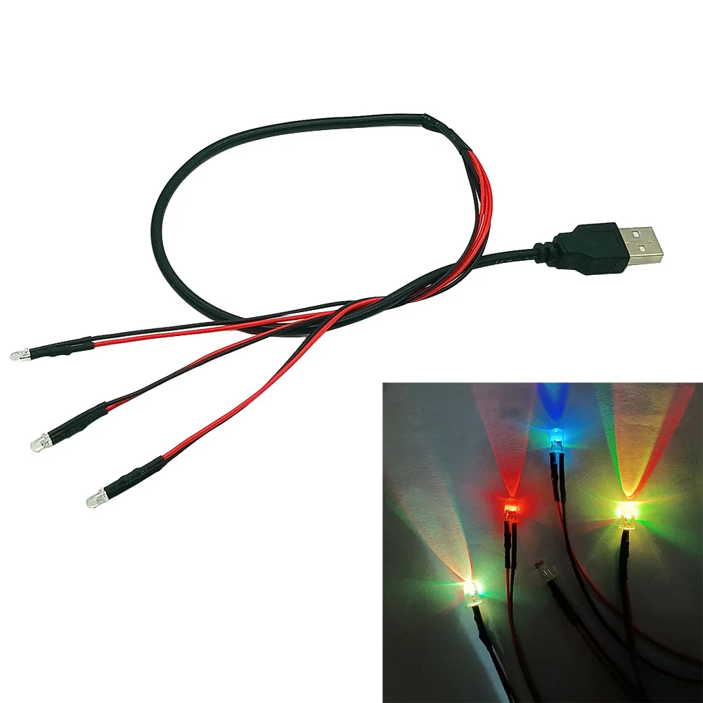 Puerto USB LED con grupo de luces con cable atmósfera luz nocturna fuente de luz manual luz roja, verde, azul y blanca - imagen 2