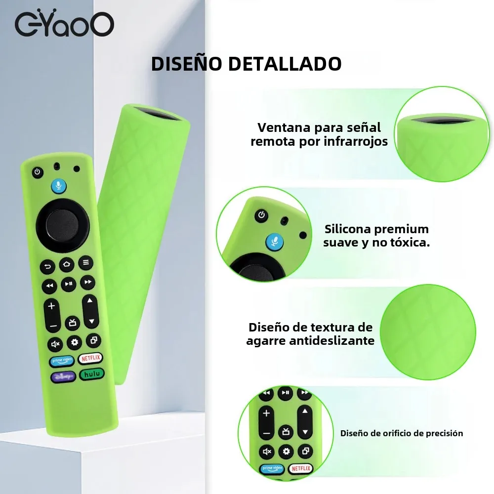 Funda de silicona para mando a distancia Fire TV Stick 4K Max 2a generación Fire TV Omni Series remoto con cordón que brilla en la oscuridad - imagen 4