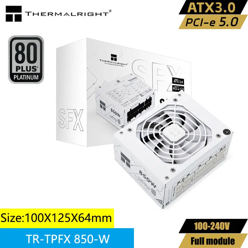 Thermalright-TR-TPFX850 Medalla de Platino SFX, módulo completo, caja de ordenador, fuente de alimentación, compatible con ATX3.0 /pcie5.0 (750/850 W), color blanco