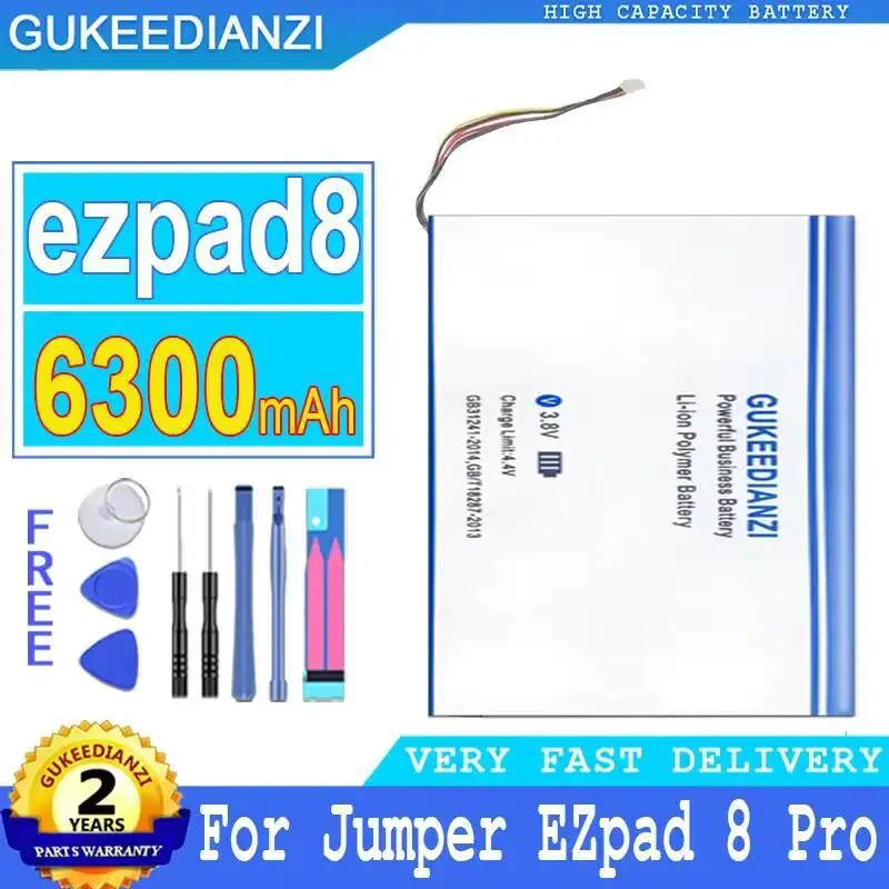 Batería de repuesto Premium para ordenador portátil Ezpad8 de 6300Mah para Jumper Ezpad 8 Pro, enchufe de 7 pines y 5 cables